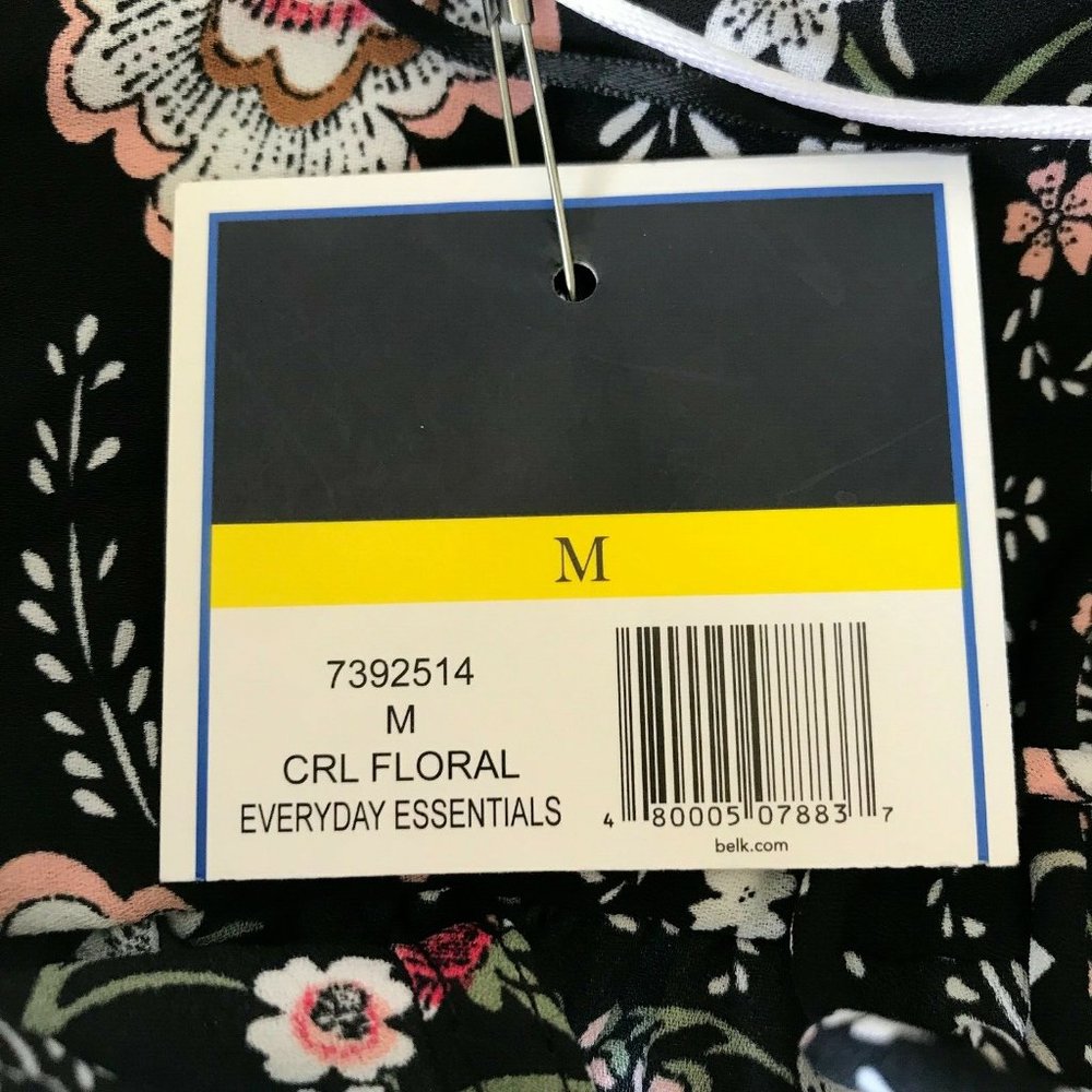 Kaari Blue Hi Low Floral Blouse Top Medium Everyday Essentials 3/4 Sleev… - Picture 12 of 12